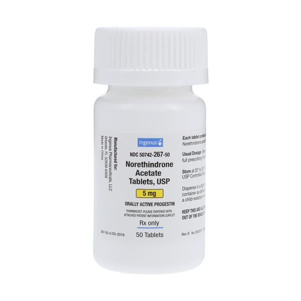 Norethindrone Acetate Tablets 5mg Bottle 50/Bottle Each