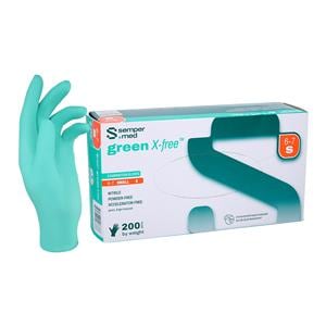 green X-free Nitrile Exam Gloves Small Green Non-Sterile 200/Bx