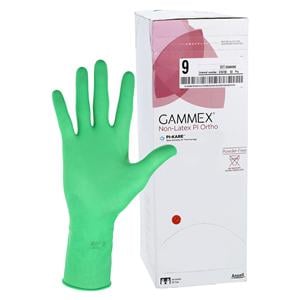 GAMMEX Non-Latex PI Ortho Polyisoprene Surgical Gloves 9 Green 50Pr/Bx
