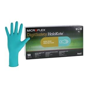 MICROFELX Digitsafety HaloKote Exam Gloves X-Large Extended Green Non-Sterile