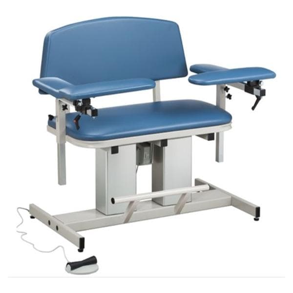 Power Series Blood Draw Chair Royal Blue Vinyl Upholstery Ea
