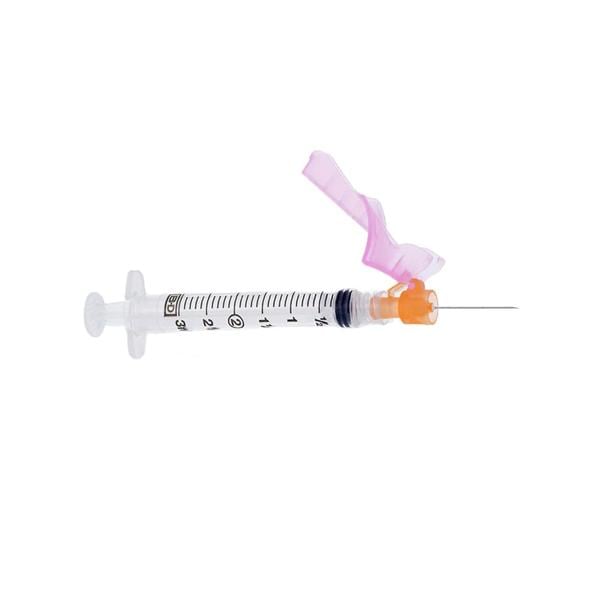 Eclipse Hypodermic Needle/Syringe 25gx1" 3mL Orange Luer Lock Safety LDS 50/Bx, 6 BX/CA