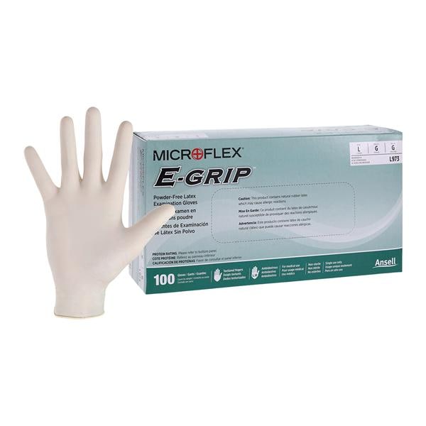 MICROFLEX E-Grip Exam Gloves Large Standard Natural Non-Sterile, 10 BX/CA