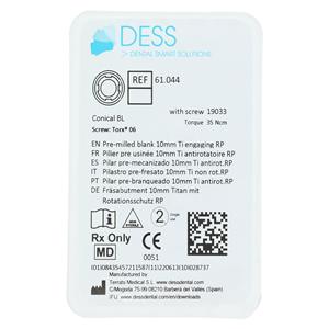 Abutment PreMilled Blank Titanium Engaging 4.1/4.8 Straumann Bone Level Ea