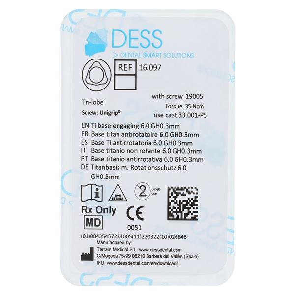 Base Titanium Engaging 6.0 Nobel Replace Ea