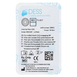 Chrome Cobalt Abutment PreMilled Blank Engaging 3.5 Zimmer Internal Hex Ea