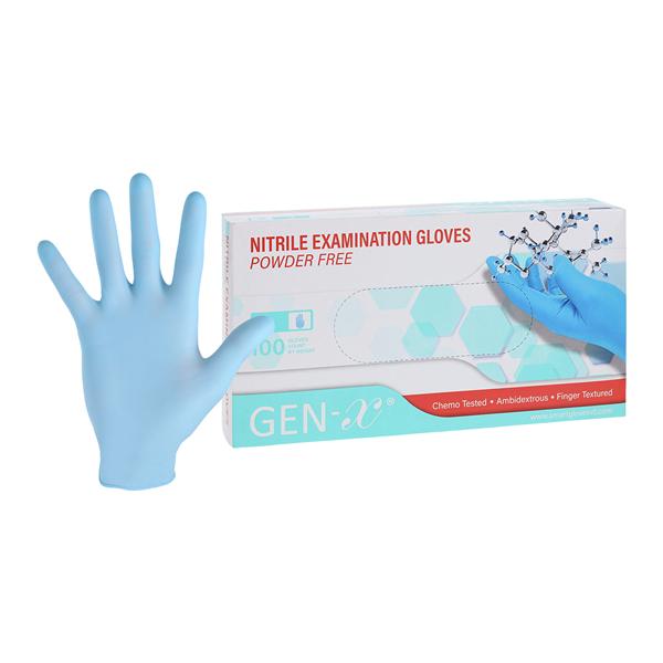 GEN-X Nitrile Exam Gloves Large Ice Blue Non-Sterile product image