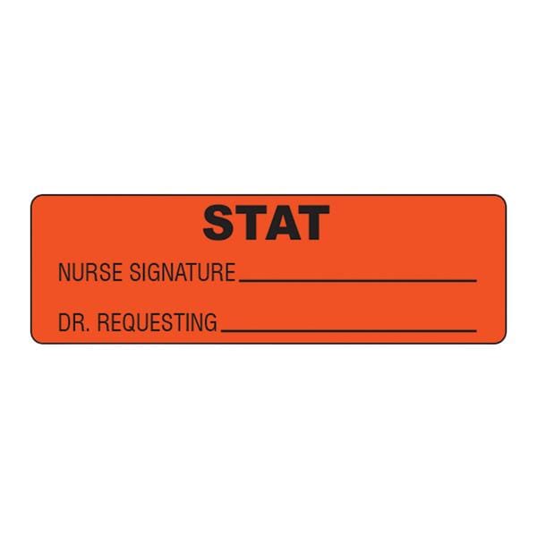 Label Stt Nrs Signtr Dr Requesting Fluorescent Red/Black 0.75x2.5" 1000/Rl