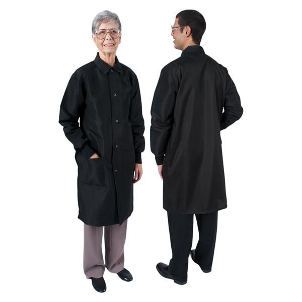 UltraLite Lab Coat 3 Pockets Long Tapered Sleeves 41 in Large Black Unisex Ea