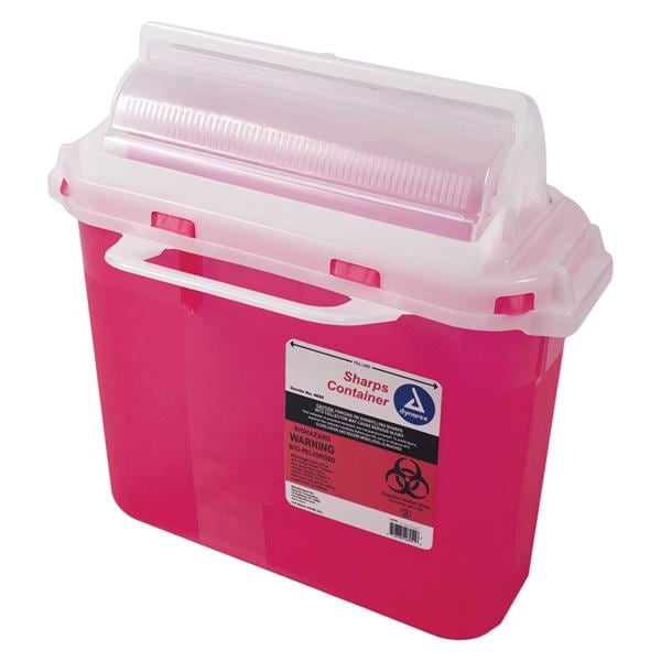 Sharps Container 5.4qt Red 12x4.5x11.3" Mailbox Style Lid Plastic Ea, 20 EA/CA