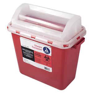Sharps Container 3gal Red 15x7.3x14.2" Mailbox Style Lid Plastic Ea