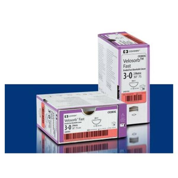 Velosorb Fast Suture 3-0 135cm Polyglycolic Acid Braid GS-11/GS-21 Undyed 12/Bx