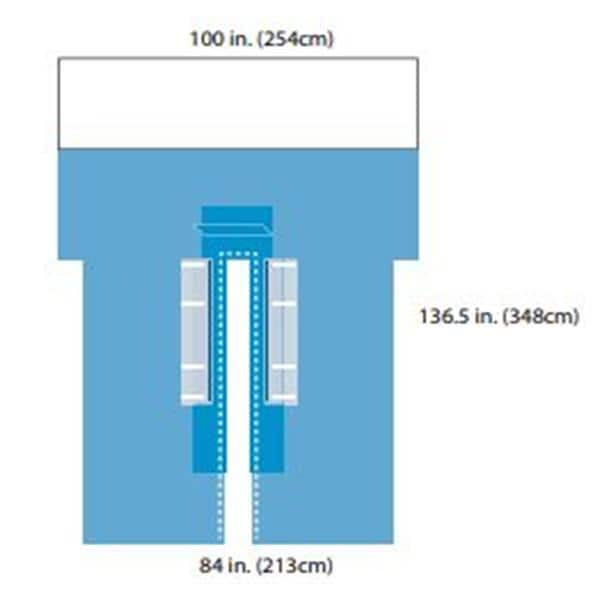 122x136x89" Sterile Split Drape