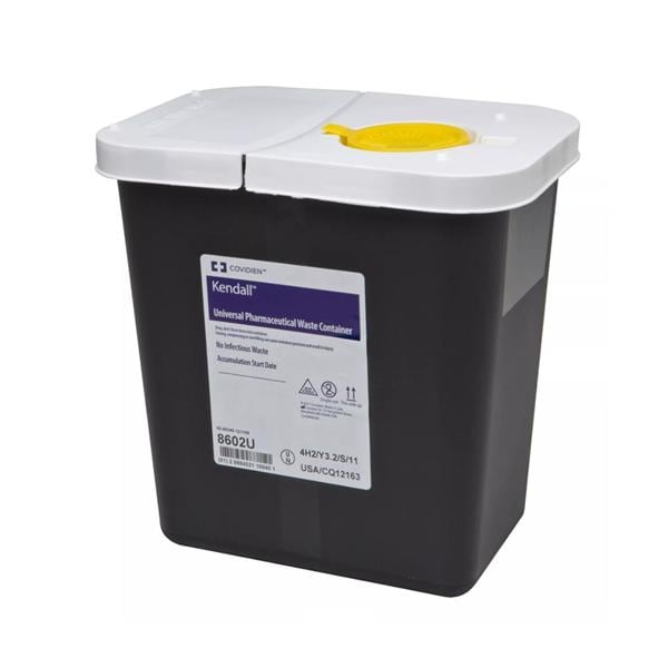 RCRA Hazardous Waste Container 2gal Blk 10x7.25x10.5 Hng Ld Snp Lck Plstc 20/Ca