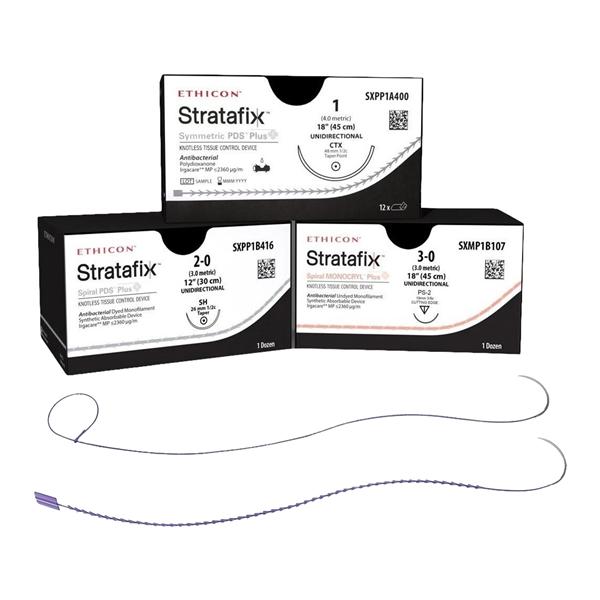 Stratafix Spiral PDS Plus Suture 4-0 27" PDO/Trclsn Mnflmnt PS2 Vio 12/Bx