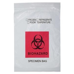 Specimen Bag 8x10" Zip Closure 1.75mil Thick/3 Wall/Biohazard Sym...