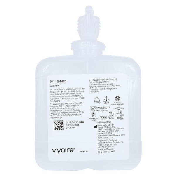 System Humidifier AirLIfe 500mL Sterile Water 12/Ca