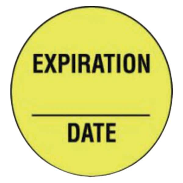 Lab Label Expiration Date Yellow 3/4" Circle 1/Rl