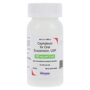 Cephalexin Oral Suspension 250mg/5mL Strawberry Bottle 100mL/Bt