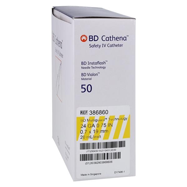 Cathena Catheter Access Device Shielded 24 Gauge .75" Yellow 50/Bx, 4 BX/CA