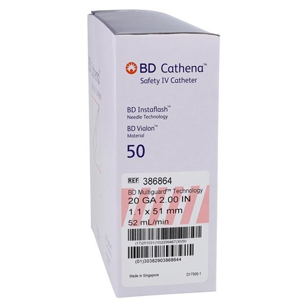 Cathena Catheter Access Device Shielded 20 Gauge 2" Pink 50/Bx, 4 BX/CA