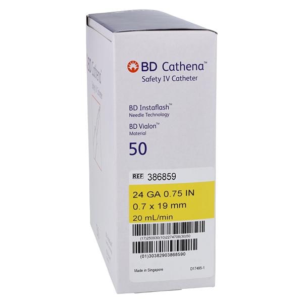 Cathena Catheter Access Device Shielded 24 Gauge .75" Yellow 50/Bx, 4 BX/CA