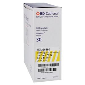 Cathena Catheter Access Device Shielded 24 Gauge .75" Yellow 30/Bx