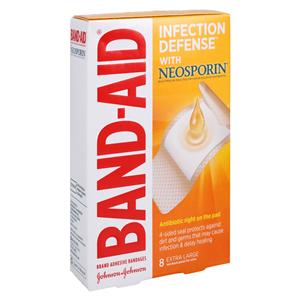Band-Aid Plus Antibiotic Adhesive Bandage Plastic 1.75x4" Flesh Sterile 8/Bx, 24 BX/CA