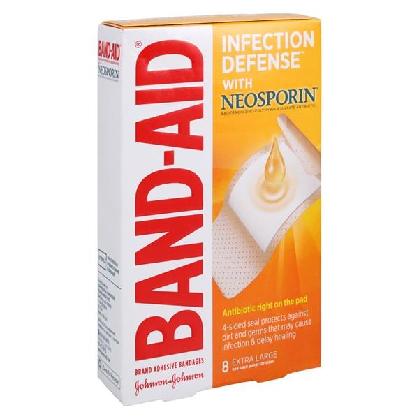 Band-Aid Plus Antibiotic Adhesive Bandage Plastic 1.75x4" Flesh Sterile 8/Bx, 24 BX/CA