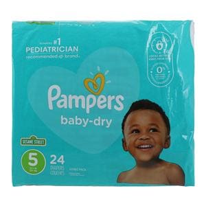 Pampers Baby-Dry Diaper Size 5 27lbs+ 24/Pk, 4 PK/CA