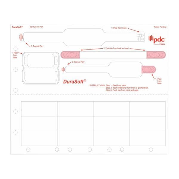 DuraSoft TenderCare Laser Wristband & Label Ppr/Poly Wt Infnt / Pedo 4000/Ca