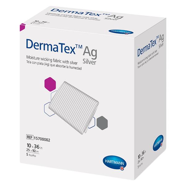DermaTex Ag Poly Fbr / Slvr Moisture-Wicking Dressing 10x36 Strl Rect Sht