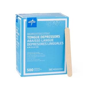 Tongue Depressor 6 in Wood Non Sterile 500/Bx