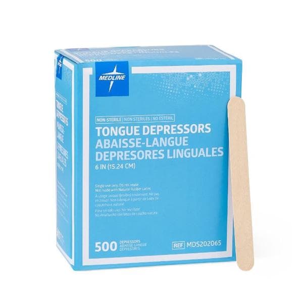 Tongue Depressor 6 in Wood Non Sterile 500/Bx