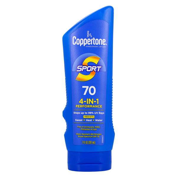 Coppertone Sport Sunscreen Lotion Fragrance Free Adult 7oz Water Resistant Ea, 12 EA/CA
