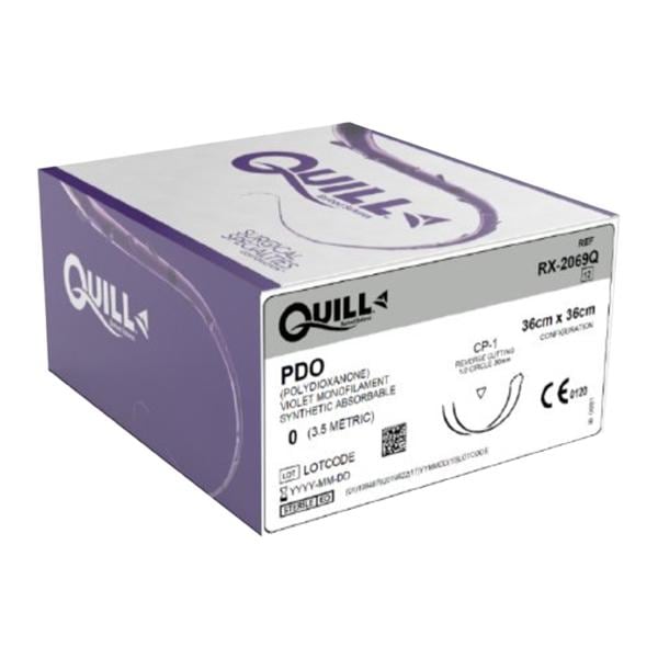 Quill Suture 0 36cm Polydioxanone Monofilament CP-1 Violet 12/Bx