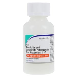 Amoxicillin/Clavulanate Potassium Oral Susp 600mg/42.9mg/5mL Strwbry Btl 75mL