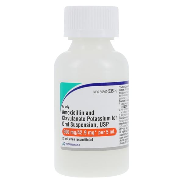 Amoxicillin/Clavulanate Potassium Oral Susp 600mg/42.9mg/5mL Strwbry Btl 75mL