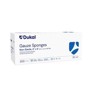 Cotton Gauze Sponge 4x4" 16-Ply Non-Sterile Square LF
