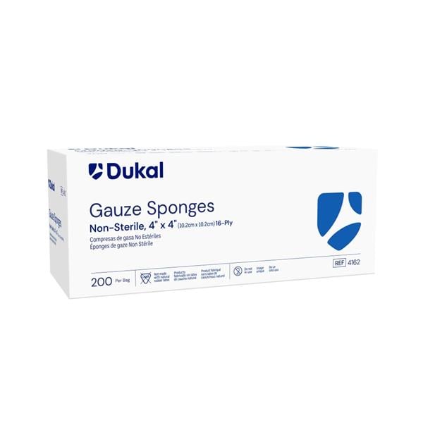 Cotton Gauze Sponge 4x4" 16-Ply Non-Sterile Square LF