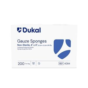 100% Woven Cotton Gauze Sponge 4x4" 8 Ply Non-Sterile LF