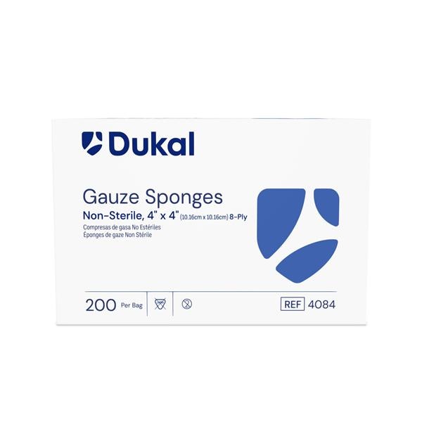 100% Woven Cotton Gauze Sponge 4x4" 8 Ply Non-Sterile LF
