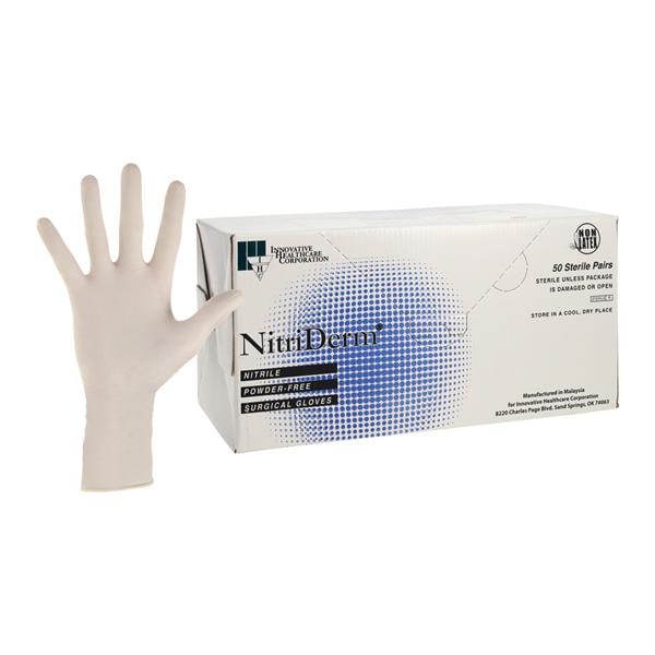 NitriDerm Nitrile Surgical Gloves 8 White 50Pr/Bx