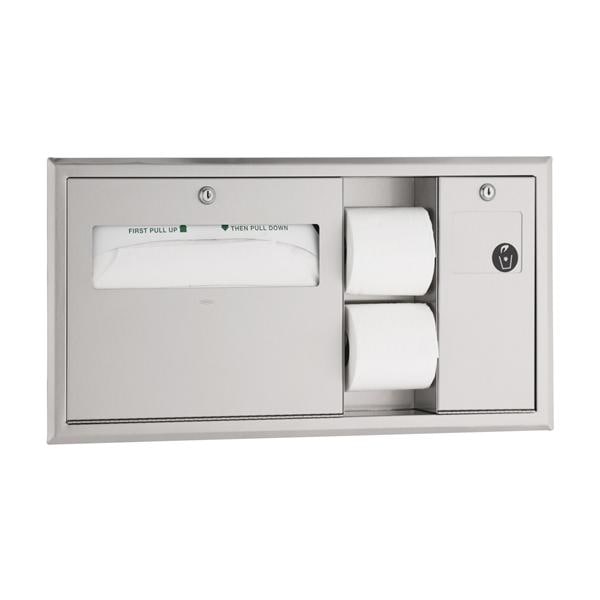 Toilet Tissue / Seat Cover Dispenser Satin Finish Ea