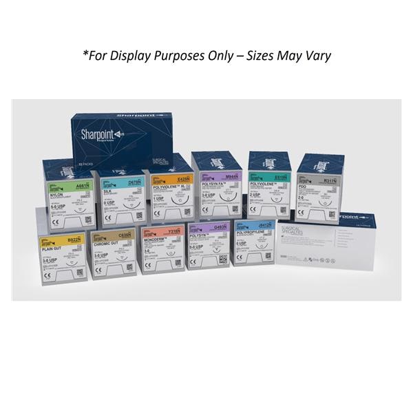 Sharpoint Suture 2-0 12x18" Silk Black 36/Bx