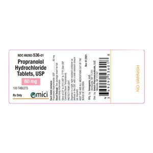 Propranolol HCL 60mg Each