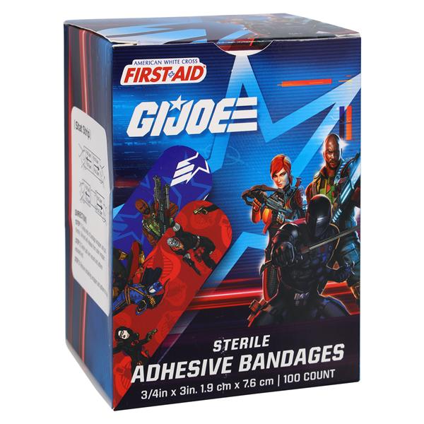 American White Cross Adhesive Bandage Plastic 3/4x3" GI Joe Sterile 100/Bx