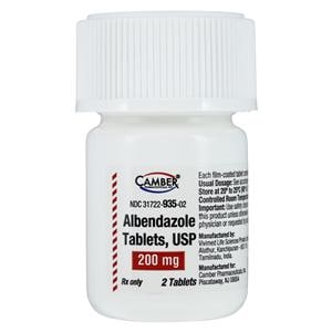 Albendazole Tablets 200mg Bottle 2/Bottle Each