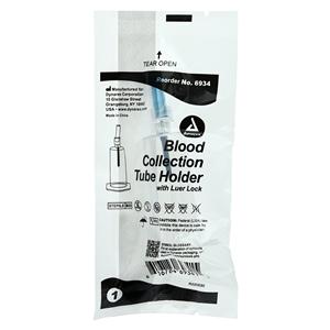 Dynarex Blood Collection Tube Holder Polypropylene Clear With SS Ndl/LL 200/Bx