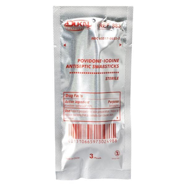 Povidone Iodine Swabstick PVP Iodine 10% 4"